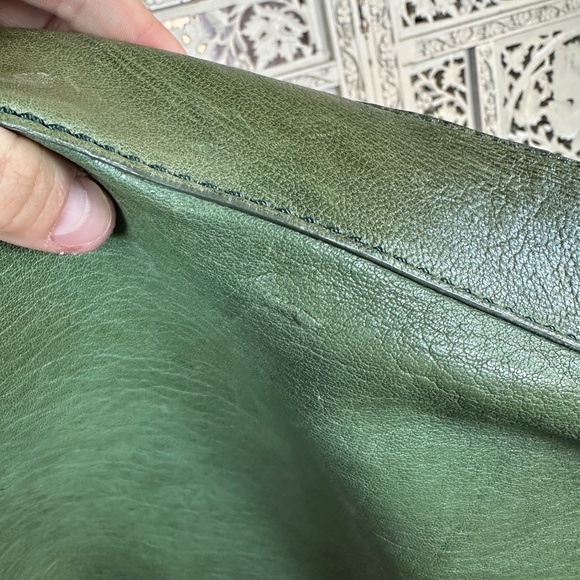 Vtg Fossil Maddox Green Lamb Hide Leather Shoulder Crossbody Bag - Picture 9 of 10